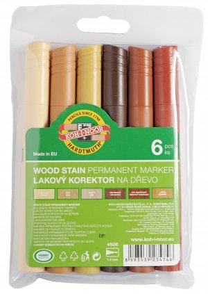 Wood Stain Permanent Marker Asstd Pack of 6